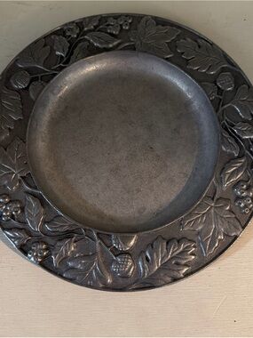 Vintage Longaberger Pewter Fall/ Leaves Plate